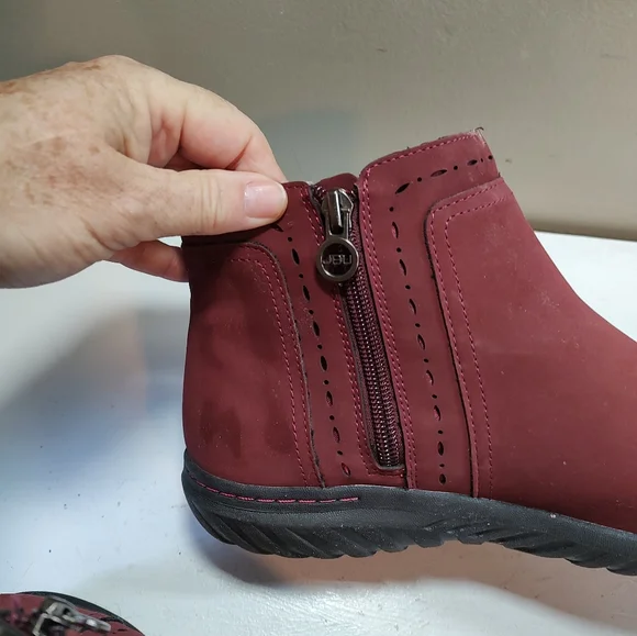 JBU juno double zip wine color ankle boot women's Size 10 - Picture 11 of 16